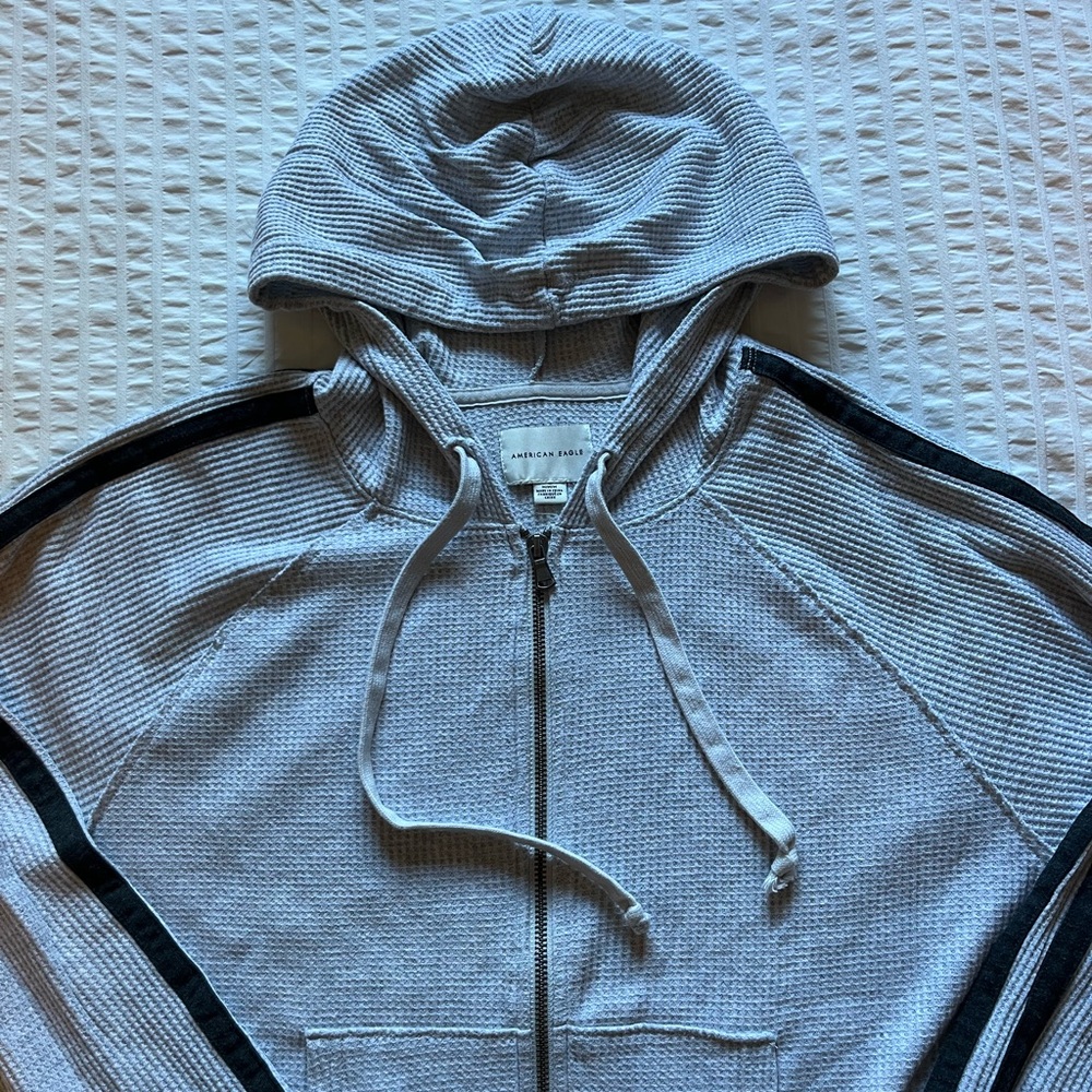 American Eagle Waffle Knit Zip-Up